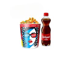 Комбо Стандартный попкорн сладкий + топпинг и Кола 0,5