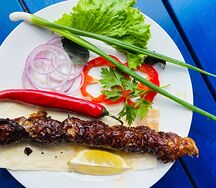 Печень баранины в жировой сетке