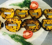 Картофель с салом на углях