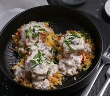 Свиная вырезка с булгуром