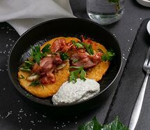 Драники с беконом и цыплёнком