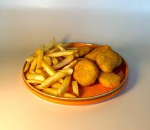 Домашние куриные наггетсы с фри