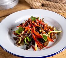 Салат с баклажанами и грибами муэр