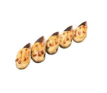 Запечённые мидии в ракушках со спайси-соусом