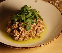 Гречка с пармезаном, трюфелем и рукколой