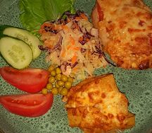 Мясо по-итальянски с картофелем запеченным и овощами