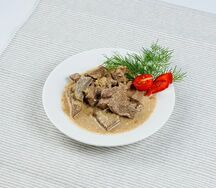 Печень по-строгановски