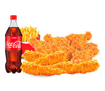Крылья 8 шт. + Стрипс 5 шт. + Фри + Coca-Cola 1л.