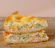 Мини-киш семга-брокколи-сыр