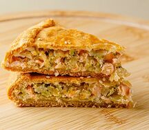Пирог семга-брокколи-сыр 