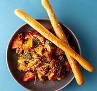 Салат с жареными баклажанами