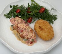 Куриная грудка с сыром и шпинатом