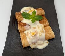Блинчики со сливочно-сырным кремом