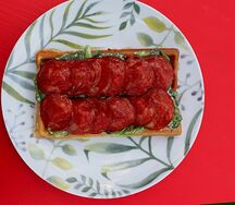 Вафля с пепперони и вялеными томатами