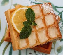Вафля с цитрусовым джемом и лимонным курдом