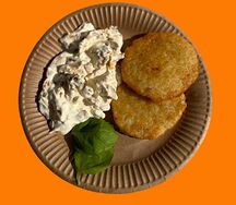 Драники с курицей и сметаной