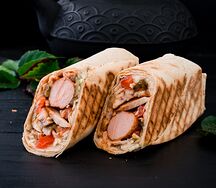 Хот-дог 2 сосиски в лаваше