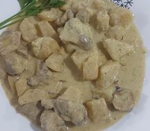 Куриные желудки с картошкой