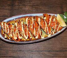 Запечённые мидии в остром соусе