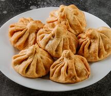 Хинкали жареные из свинины и говядины