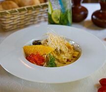 Паста с семгой и брокколи