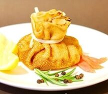 Сет из Блинолини с креветками и соусом крем-чиз
