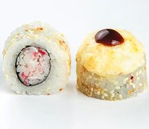Запеченный с крабом в кунжуте 