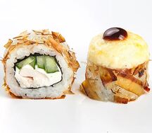 Запеченный с курицей в стружке тунца