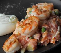 Оливье с креветками 