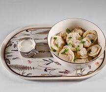 Пельмени с телятиной и домашней сметаной