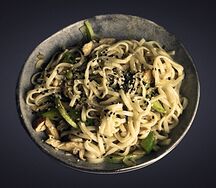 Удон сливочный с курицей и грибами