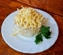 Салат Курица с ананасами