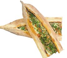 Ламаджо с сыром, грибами и помидором