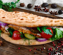 Бурум с картофельным пюре и жареной печенью