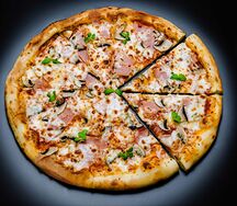 С ветчиной и грибами