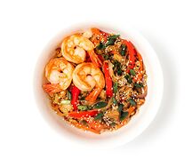 Лапша с креветками