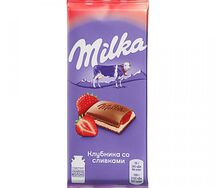 Шоколадная плитка Milka Клубника со сливками
