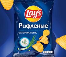 Lays рифленый Сметана и лук S