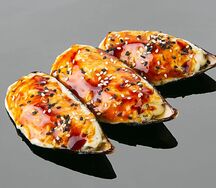 Запечённые мидии в створках