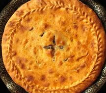Пирог курица с грибами