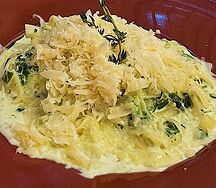 Паста со шпинатом и шампиньонами