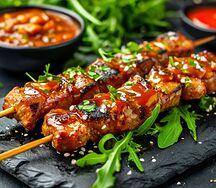 Мини-шашлычки из свиной шейки