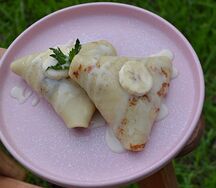 Блины с бананом и Нутеллой