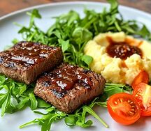 Говяжьи медальоны с картофельным пюре 