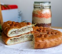 Пирог с мясом и капустой