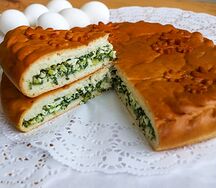 Пирог с зеленым луком и яйцом