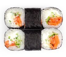 Лосось и огурец