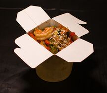 Яичная лапша с креветками