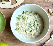 Каша с двумя видами сыра соленая