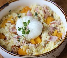 Пшенная каша с тыквой и беконом